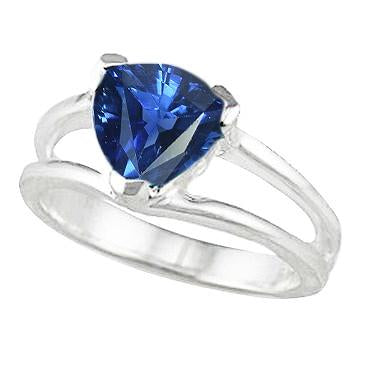 Solitaire Ring Split Shank Trillion Sri Lankan Sapphire 1 Carat - Gemstone Ring-harrychadent.ca