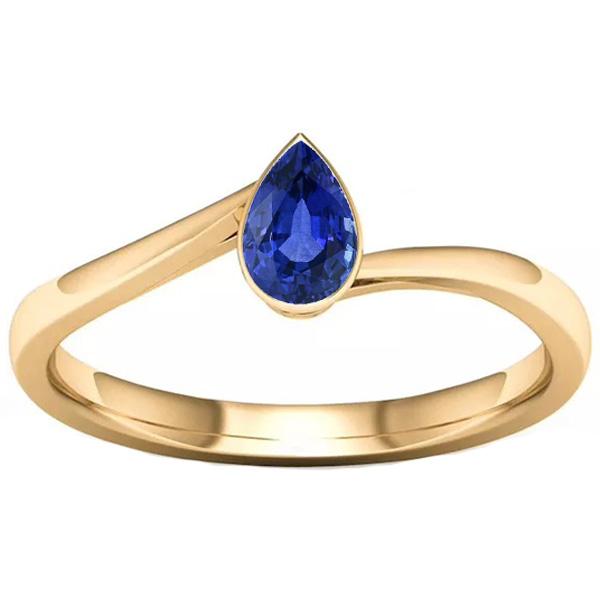 Solitaire Sri Lankan Sapphire Ring Bezel Set Yellow Gold 1.50 Carats - Gemstone Ring-harrychadent.ca