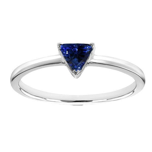 Solitaire Trillion Deep Blue Sapphire Ring 1 Carat Women’s Jewelry - Gemstone Ring-harrychadent.ca