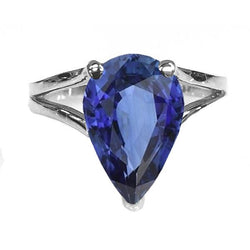 Solitaire Wedding Ring Blue Sapphire Split Shank 3 Carats Jewelry