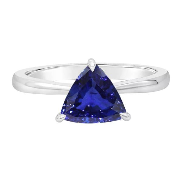 Solitaire Wedding Ring Trillion Deep Blue Sapphire 1.50 Carats - Gemstone Ring-harrychadent.ca