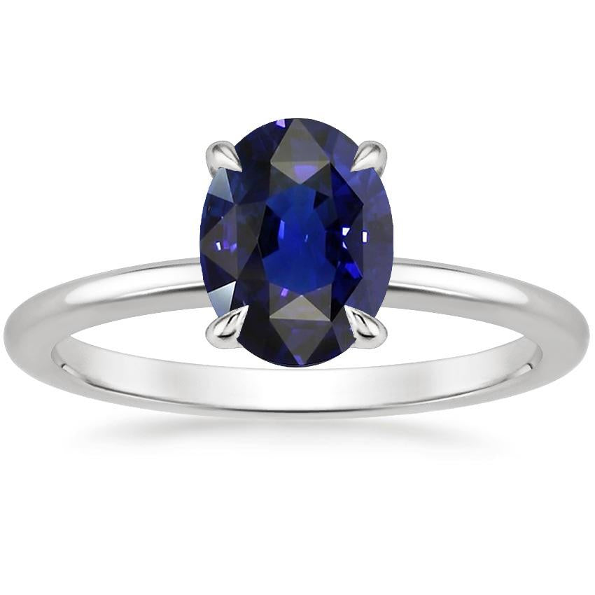 Solitaire Wedding Ring White Gold Blue Sapphire 3 Carats - Gemstone Ring-harrychadent.ca