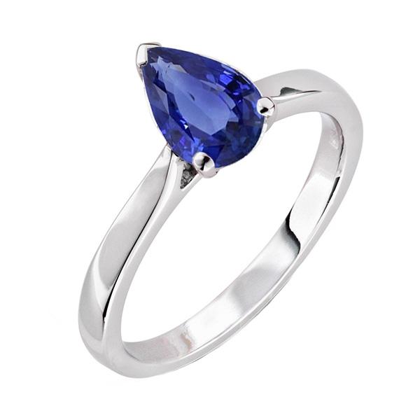 Solitaire White Gold Sri Lankan Sapphire Ring 2.50 Carats - Gemstone Ring-harrychadent.ca