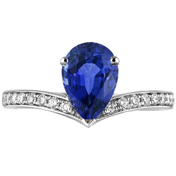 Solitaire With Diamond Accents Ring Enhancer Ceylon Sapphire 5 Carats - Gemstone Ring-harrychadent.ca