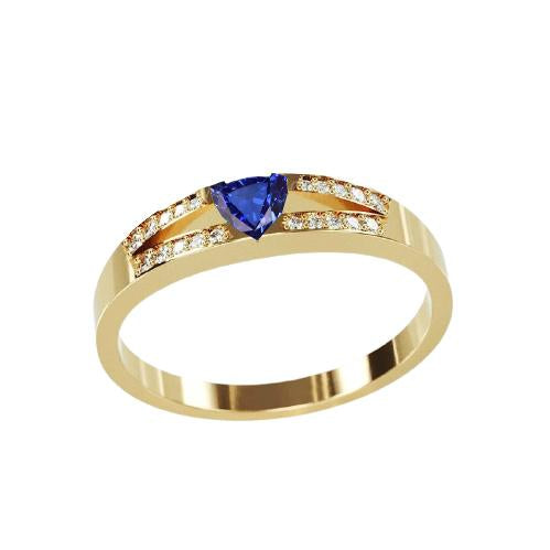 Sparkling Diamond Engagement Ring Split Shank Ceylon Sapphire 1 Carat - Gemstone Ring-harrychadent.ca