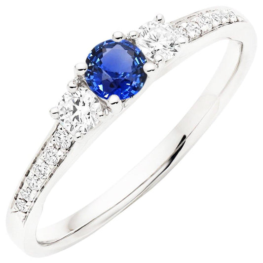 Sparkling Diamond Wedding Ring Round Ceylon Blue Sapphire 2.50 Carats - Gemstone Ring-harrychadent.ca