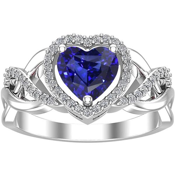 Sparkling Diamond Wedding Ring Twisted Shank Blue Sapphire 3.50 Carats - Gemstone Ring-harrychadent.ca