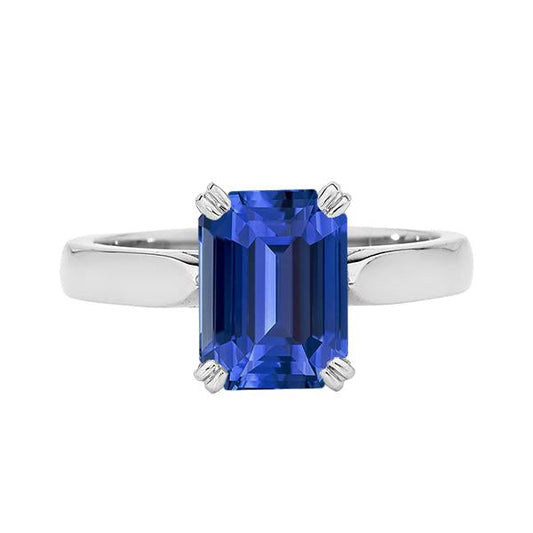 Srilanka Sapphire Solitaire Emerald Anniversary Ring 2.50 Carats - Gemstone Ring-harrychadent.ca