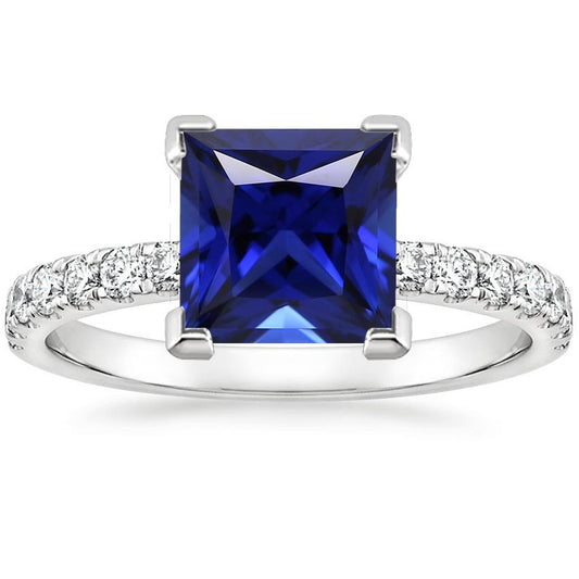 Stunning Engagement Ring Sri Lankan Sapphire and Diamond 5.5 Carat - Gemstone Ring-harrychadent.ca