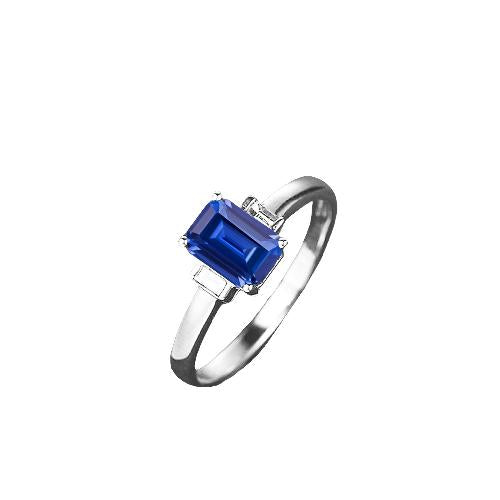 Three Stone Diamond Jewelry Emerald Ceylon Sapphire Ring 2 Carats - Gemstone Ring-harrychadent.ca