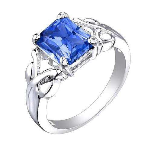 Trillion Diamond Women Ring Vintage Style Sapphire 3 Stone 2.50 Carats - Gemstone Ring-harrychadent.ca