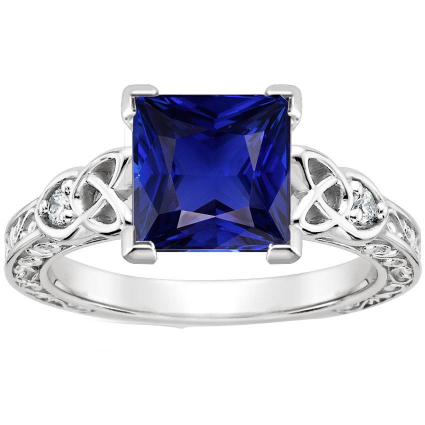 Vintage Style Ceylon Sapphire & Diamond Ring 5.25 Carats Gold 14K - Gemstone Ring-harrychadent.ca