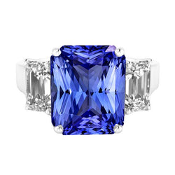White Gold Emerald Natural Earth Mined Diamond Ring 5 Carats Sapphire Jewelry 14K