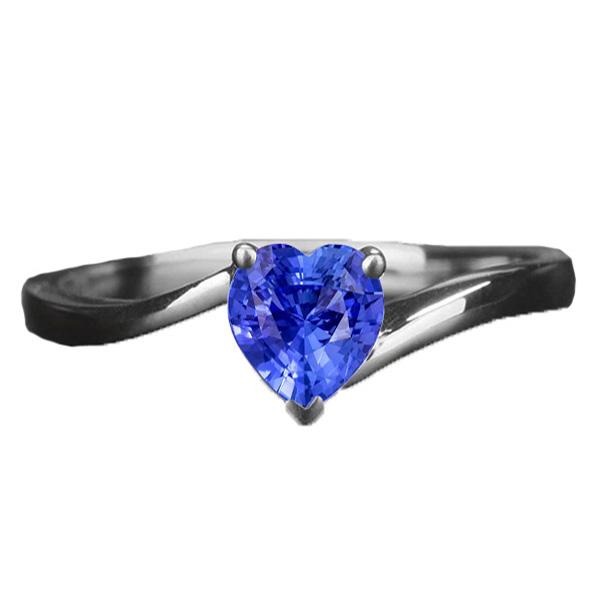 White Gold Solitaire Heart Cut Light Blue Sapphire Ring 1.50 Carats - Gemstone Ring-harrychadent.ca