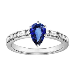 Women Natural Earth Mined Diamond Engagement Ring Blue Sapphire & Accents 2 Carats