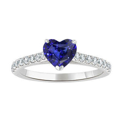 Women Natural Earth Mined Diamond Jewelry Gold Sapphire Ring Cathedral Setting 2.50 Carats