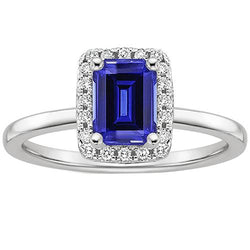 Women Engagement Ring Emerald Sri Lankan Sapphire & Natural Earth Mined Diamond 4 Carats