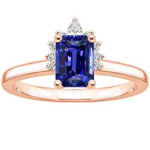 Women Engagement Ring Radiant Blue Sapphire & Diamond 3.50 Carats - Gemstone Ring-harrychadent.ca