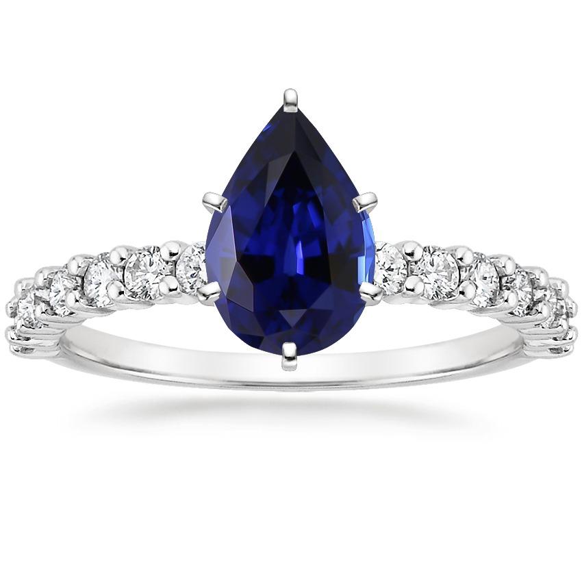 Women Gold Gemstone Ring Prong Blue Sapphire & Diamonds 7.25 Carats - Gemstone Ring-harrychadent.ca