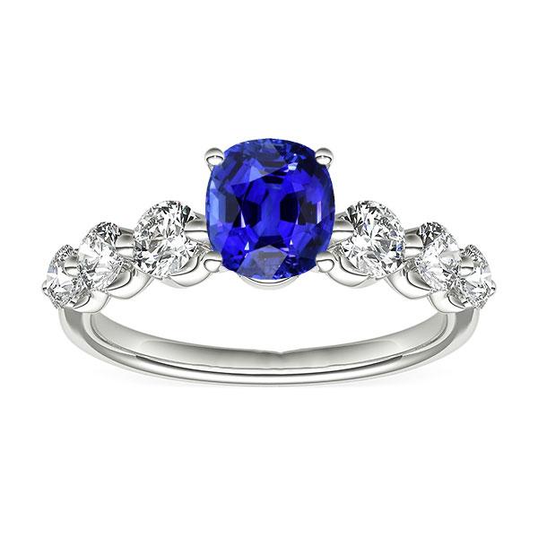 Women's Anniversary Ring Round Diamond & Sapphire Gemstone 2.50 Carats - Gemstone Ring-harrychadent.ca