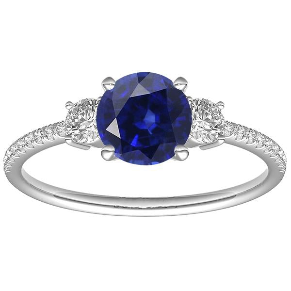 Women's Diamond Sapphire Ring 3.50 Carats Round Cut Gold With Accents - Gemstone Ring-harrychadent.ca
