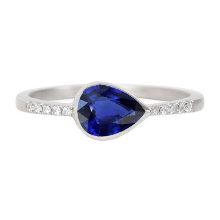 Women's Solitaire Sapphire Ring With Accents Bezel Set 2.50 Carats - Gemstone Ring-harrychadent.ca