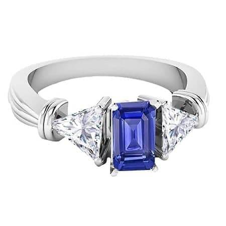 Women Solitaire Emerald Sri Lankan Sapphire Ring 1.50 Carats - Gemstone Ring-harrychadent.ca