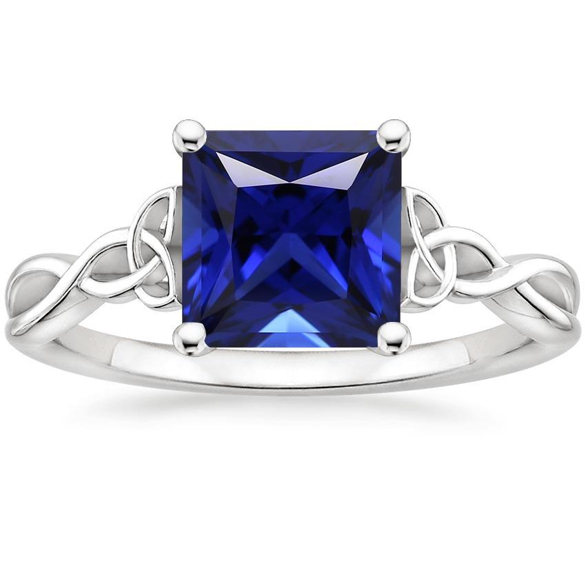 Women Solitaire Ring Blue Sapphire 5 Carat Princess Cut - Gemstone Ring-harrychadent.ca