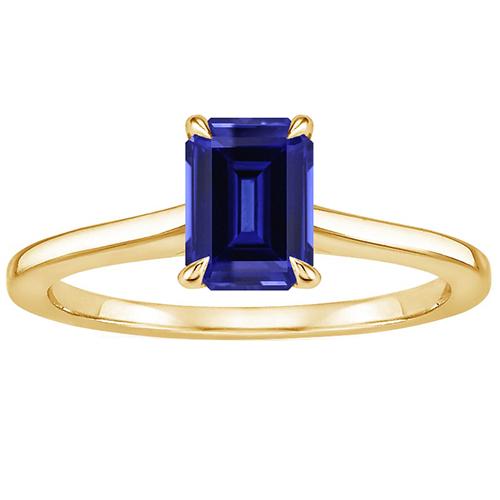 Women Solitaire Ring Yellow Gold Emerald Ceylon Sapphire 2.50 Carats - Gemstone Ring-harrychadent.ca