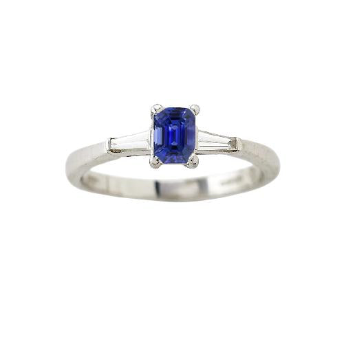 Women Three Stone Anniversary Ring Emerald Ceylon Sapphire 1.75 Carats - Gemstone Ring-harrychadent.ca