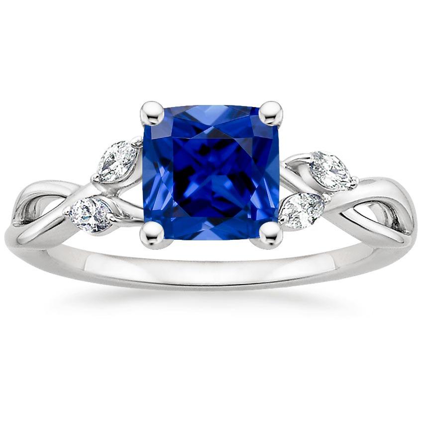 Womens Diamond Marquise & Cushion Sapphire Ring Five Stone 2.75 Carats - Gemstone Ring-harrychadent.ca