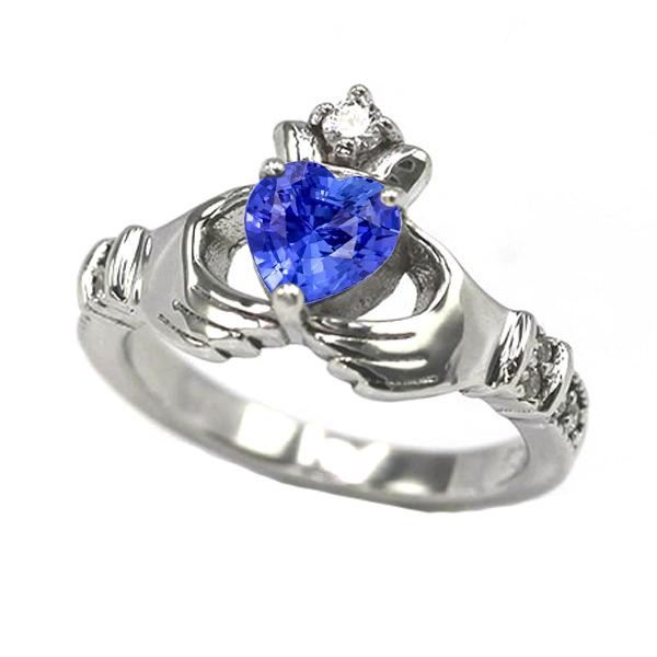 Womens Gemstone Ring Heart Light Blue Sapphire 1.50 Carats Queen Style - Gemstone Ring-harrychadent.ca