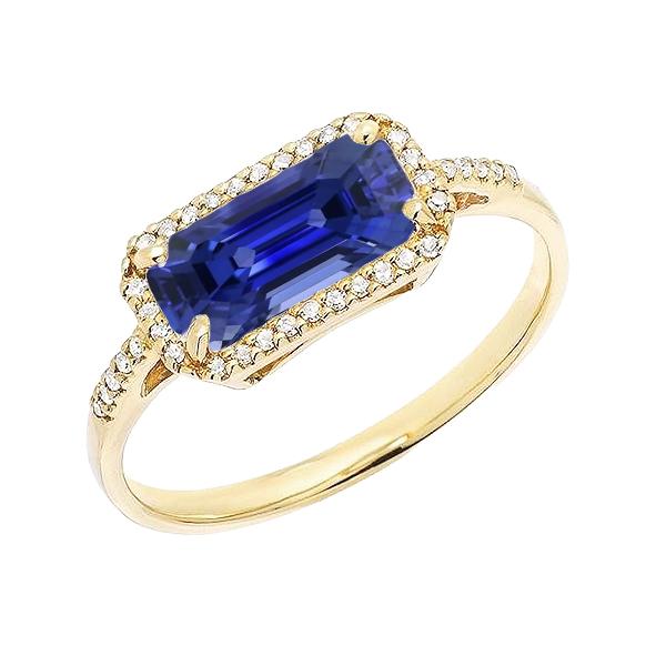 Yellow Gold Halo Emerald Ceylon Sapphire Wedding Ring 4.50 Carats - Gemstone Ring-harrychadent.ca