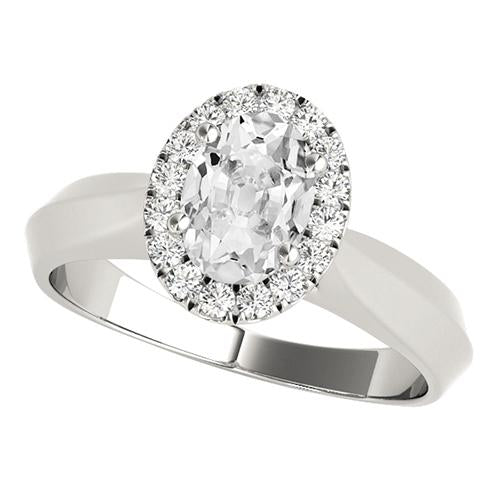 Halo Round & Oval Old Mine Cut Diamond Engagement Ring 4.25 Carats - Halo Ring-harrychadent.ca