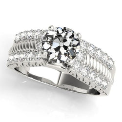 Lady's Ring Old Miner Natural Earth Mined Diamond Rope Style Wide Band 4.50 Carats