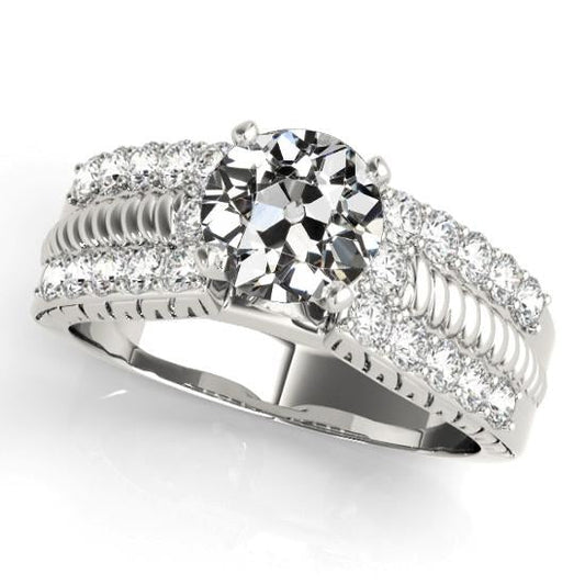 Lady's Ring Old Miner Diamond Rope Style Wide Band 4.50 Carats - Halo Ring-harrychadent.ca