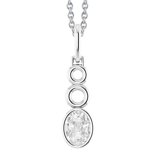 Oval Old Mine Cut 2 Carats Diamond Pendant With Chain Bezel Set - Pendant-harrychadent.ca