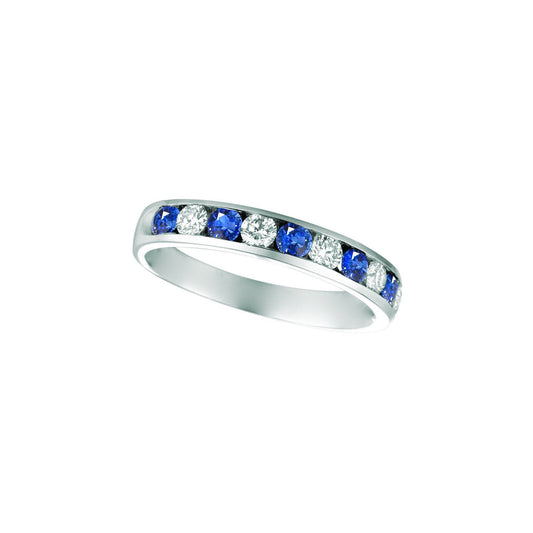 Sapphire & Diamond Eternity Band 1 Carats 14K White Gold - -harrychadent.ca