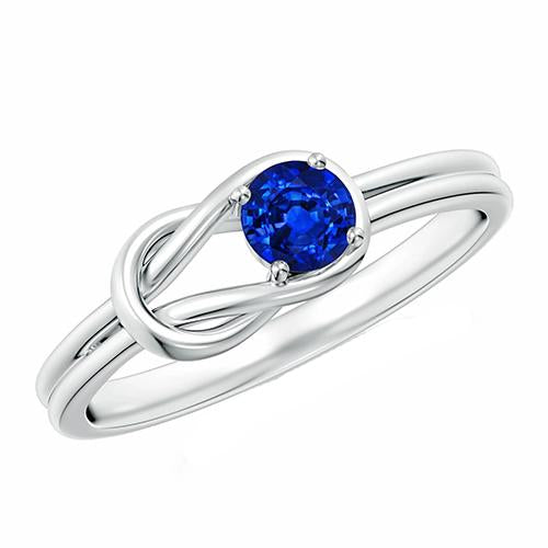 Solitaire Ring 2 Carats White Gold Split Shank Blue Sapphire Jewelry - -harrychadent.ca