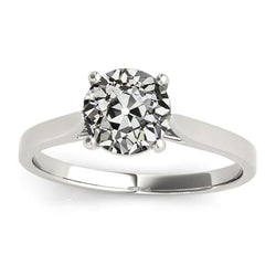 Solitaire Ring Old Miner Natural Earth Mined Diamond Jewelry 4 Prong Set 2 Carats