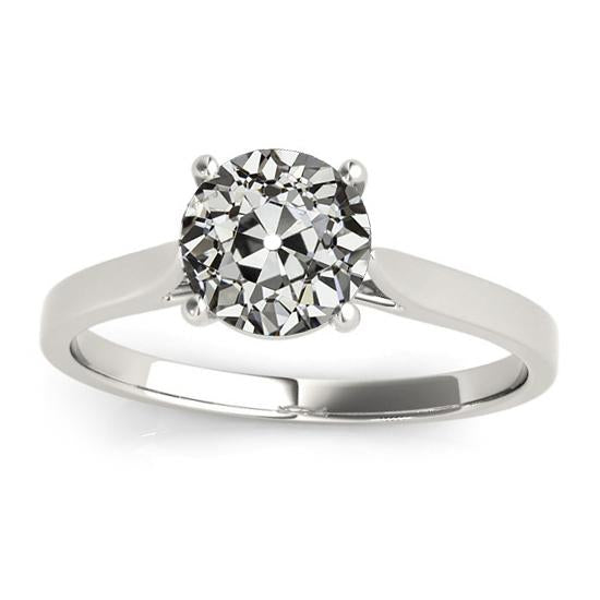 Solitaire Ring Old Miner Diamond Jewelry 4 Prong Set 2 Carats - Solitaire Ring-harrychadent.ca